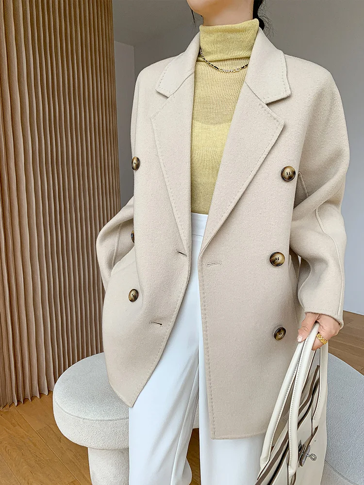 CAIXINGLE High-End Trendy Six-Button Women's Short Coat Winter