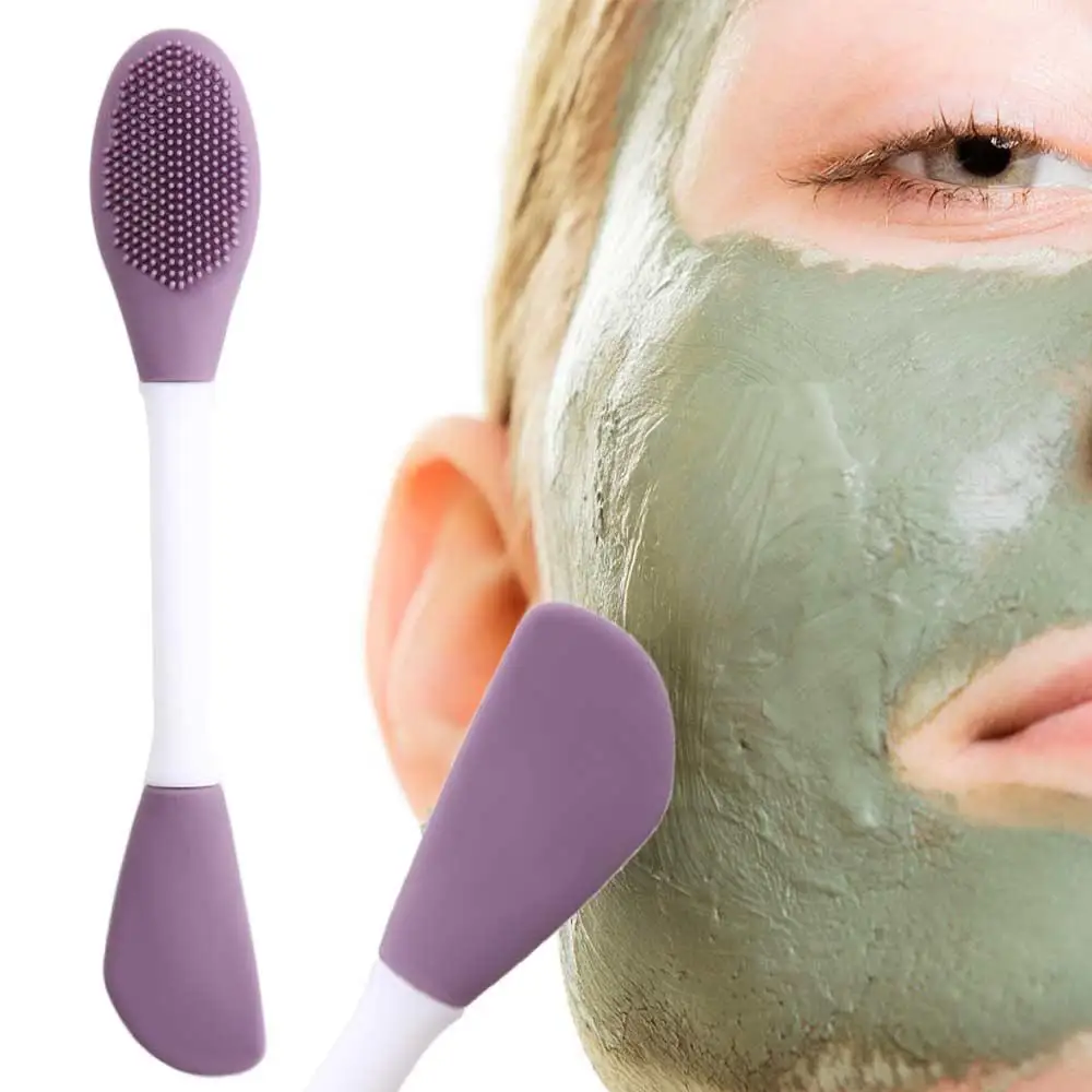 Skin Care Facial Mask Mud Mixing Tool Beauty Makeup Brush Deep Cleaning Tools Silicone Face Mask Brush Double Head Brush face eye massage stick anti wrinkle dark circles facial lifting eye cream applicator mixing spatulas scoop skin care beauty tool