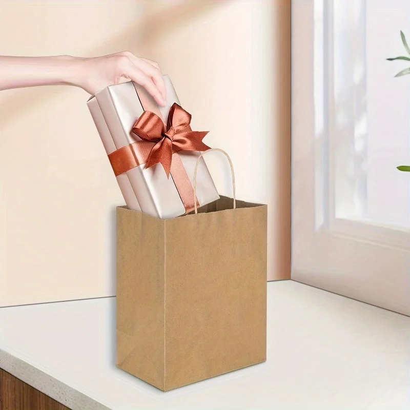 Brown Kraft Paper Bags with Handles - Party, Wedding, and Gift Packaging Bundle