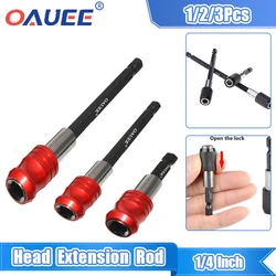 1/4 Inch Hexagonal Handle Batch Head Extension Rod Magnetic Screwdriver Quick Release Self-locking Extension Rod 60/100/150mm