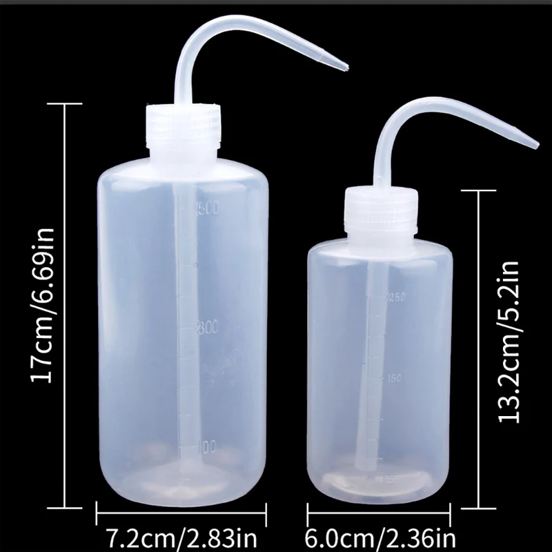 Water bottle Jam squeeze bottles Condiment bottles 250/500/1000ml Capacity Tattoo Wash Clear White Plastic Squeeze Bottle Laboratory Measuring Bottle