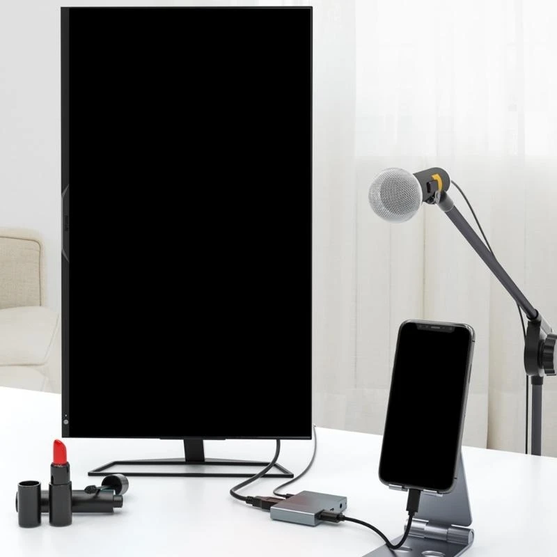 전화 엔터테인먼트 및 업무용 합금 쉘용 충전 포트가 있는 플러그 앤 플레이 HDTV 무선 디스플레이 어댑터