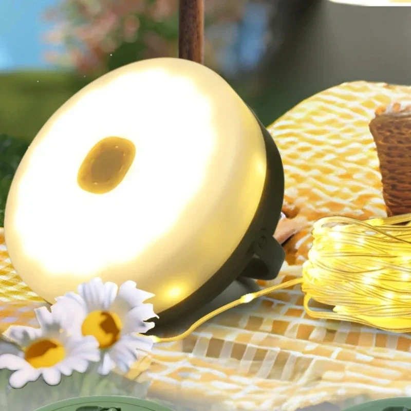 Portable Rollable Camping Lamp Outdoor Atmospheres Light LED Tent String Light Decorative Lamp Camping Accessories Rechargeable