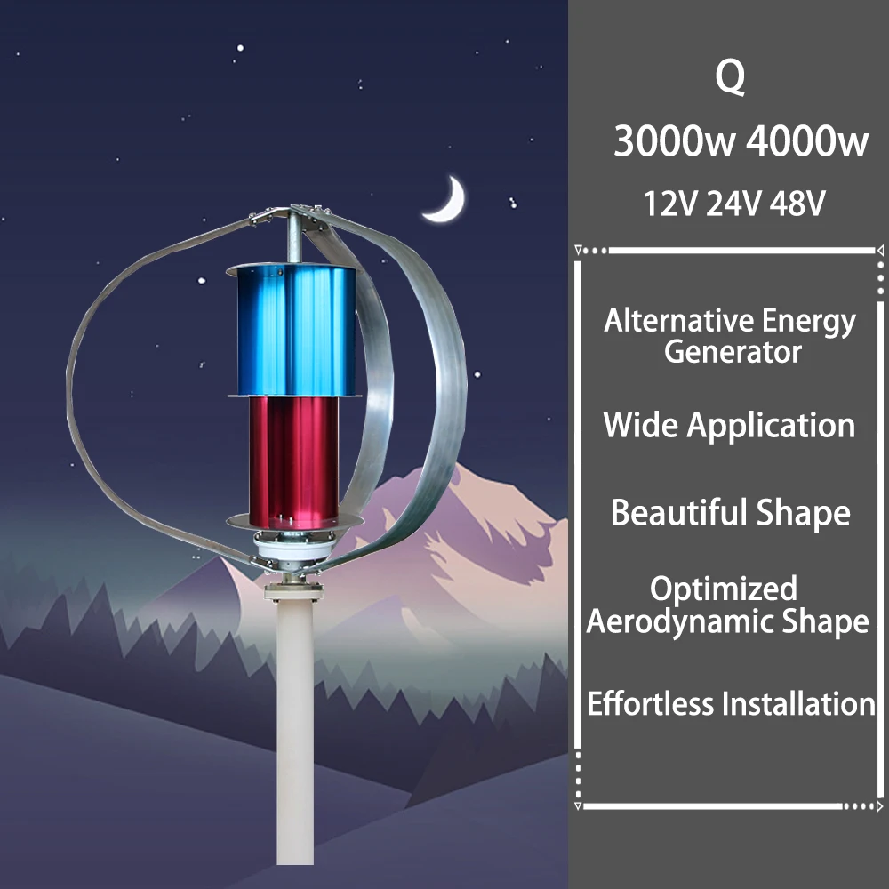 Szél Turbina 3000W 4000W Szélkerék maglev generátor 12V 24V 48V vel nincs Ribillió számára streeatlights kerti Földbérlet számára haza watercolor