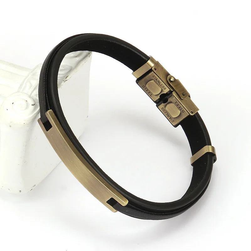 MKEND Men Brushed Stainless Steel Bracelet Leather Wristband Bracelet Charm Male Jewelry Gift