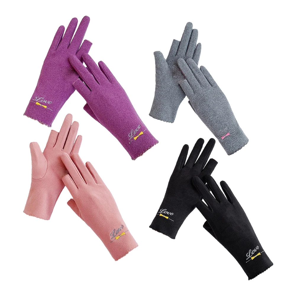 

Women Men Warm Gloves Winter Touch Screen Gloves Stretch Knit Mittens Wool Split Finger Guantes Female Crochet Gloves