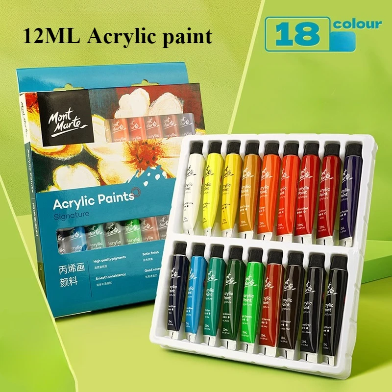24 색 아크릴 페인트 세트 12ml 튜브 어린이 핸드 페인팅 아티스트 안료 캔버스 나무 패브릭 구 아슈 수채화 물감