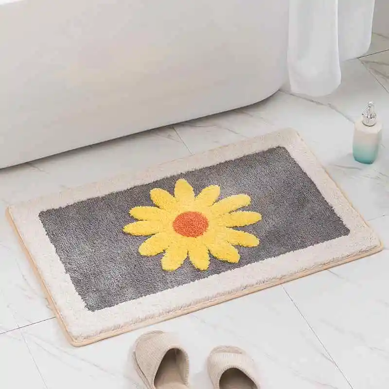 

2023 New bathroom entrance carpet floor mat, bathroom anti-skid mat grey