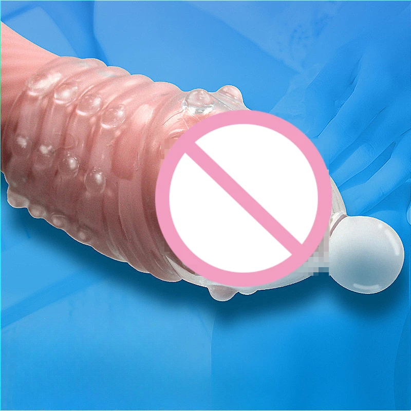 Male Sex Toys 2 PCS Crystal Penis Sleeve Glans Cover Penis Enlargement Condom Extender Ghost Exerciser