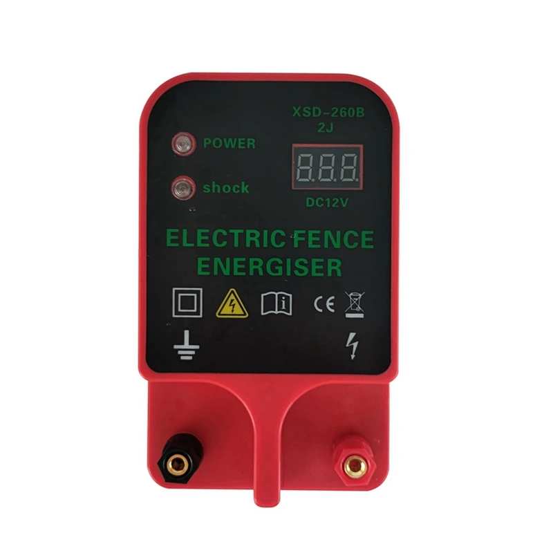 

2X 10KM Electric Fence Livestock High Voltage Pulse Controller Alarm Waterproof LCD Voltage Display(EU Plug)