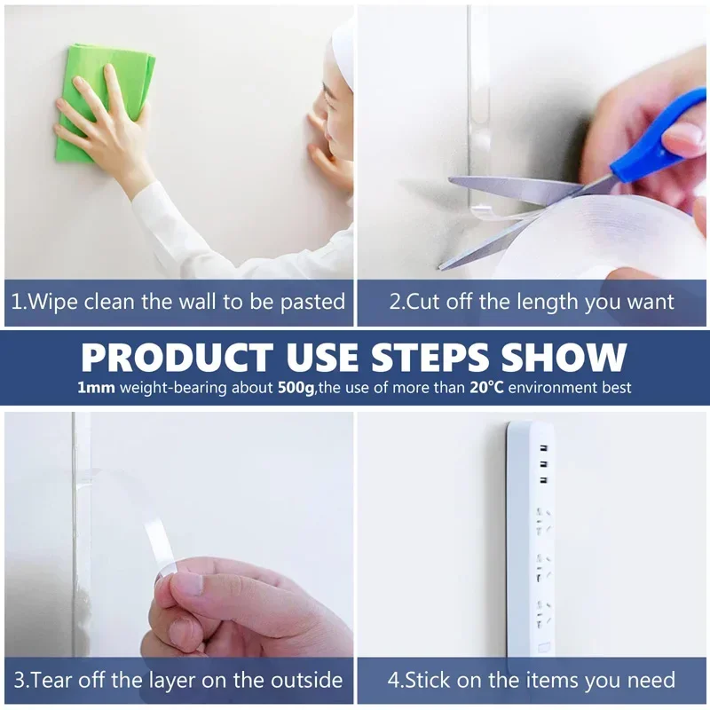 Double-sided Adhesive NanoTape Non-slip Waterproof