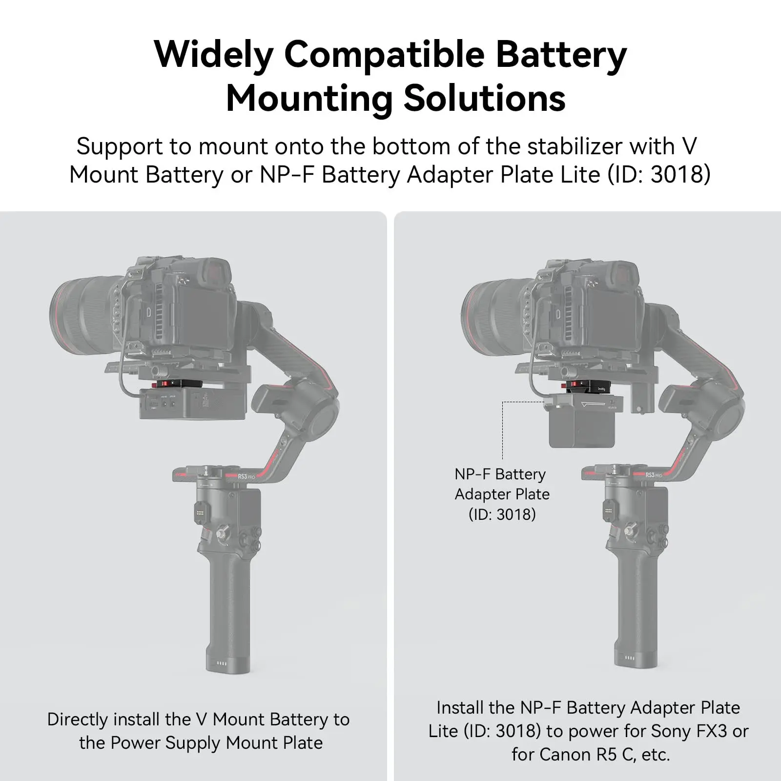Small rig mini v mount batterie platte für dji rs 3/rs 3 pro/rs 2/rsc 2 gimbals leichte und kompakte strom lösung für dji – Detail 8