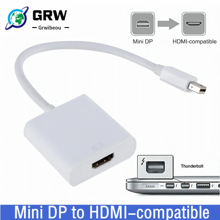 Grwibeou Di Alta Qualità Thunderbolt Mini Displayport Display Port Dp A Hdmi-Cavo Adattatore Compatibile Per Apple Mac Macbook Pro Air