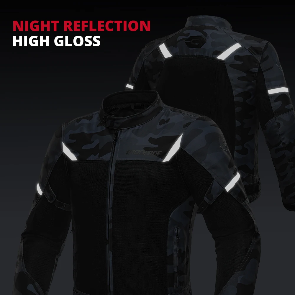 남성용 오토바이 재킷 야외 라이딩 모터바이크 재킷 메쉬 통기성 방수 모토크로스 의류 5개 보호대 포함 M-3XL