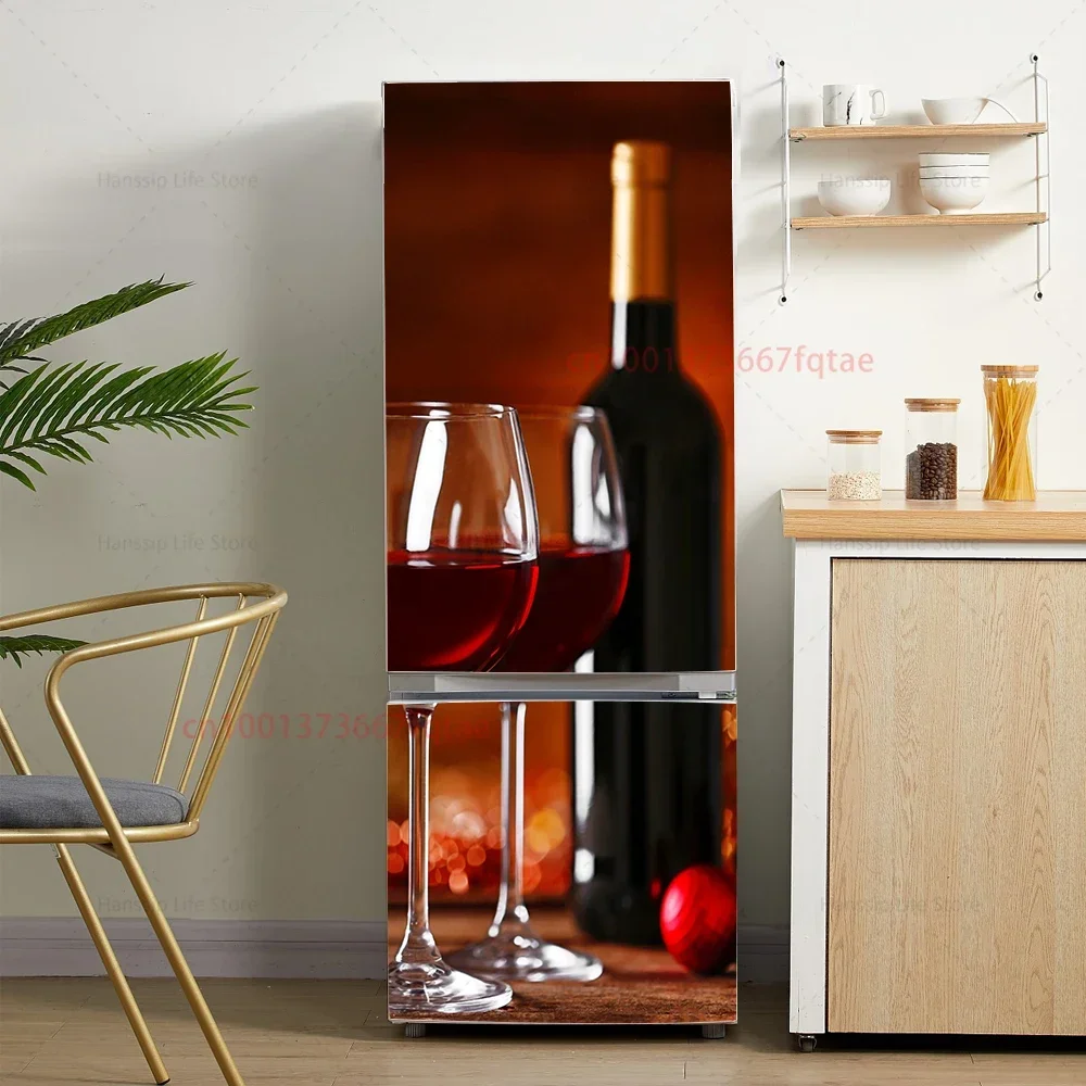 thumbnail image 1 of Calcomanías para puerta de refrigerador con estampado de frutas realistas en 3D, para despegar y pegar, impermeables, para puerta de refrigerador de cocina, 1 of 5
