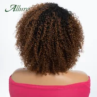Perruques brésiliennes Jerry Curly en cheveux humains pour femmes, couleur brun foncé, cheveux courts bouclés, perruque sans colle, perruques afro crépues Allure 5