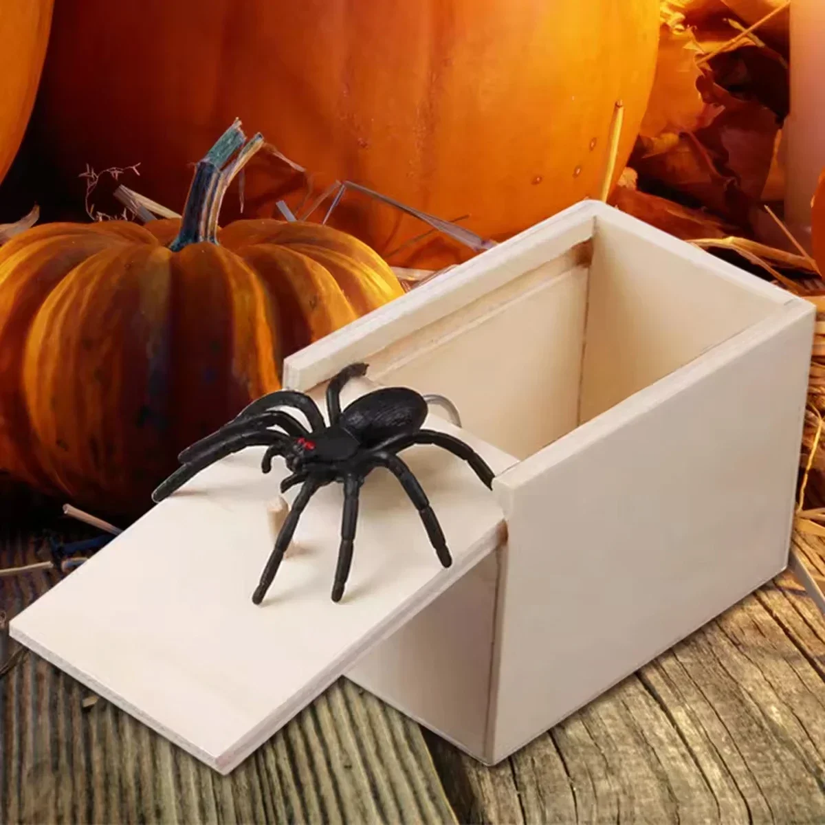 1pc-Trick Spider Funny Scare Box Wooden Hidden Box Quality Prank
