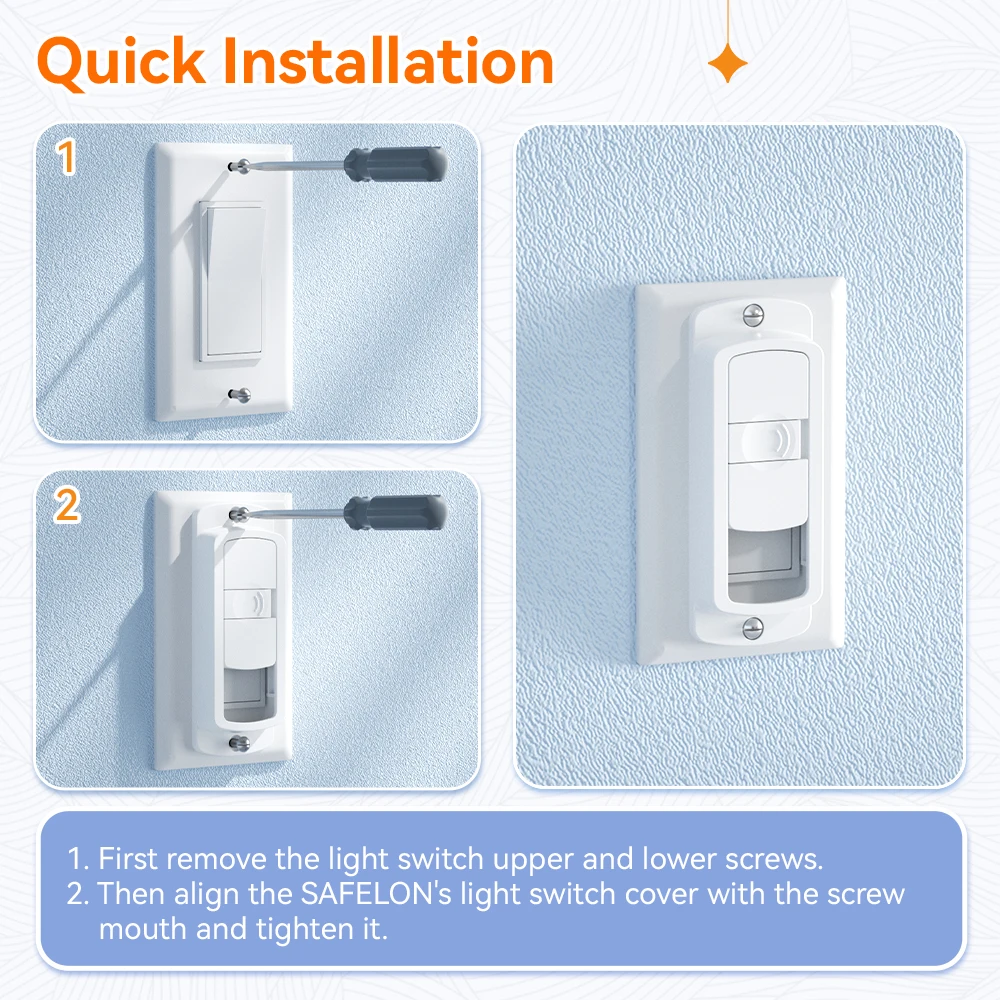 Light Switch Cover Guard 4 PCS for Baby Safety SAFELON