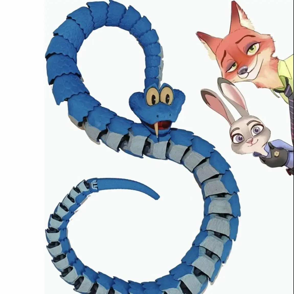 Zootopia 2 Gary 3D Printing Action Figure Disneys Kawaii Snake Joint Mobility Classic Toy Relieve Emotions Desktop Ornament Gift for anime action figures, snake figurine ornaments