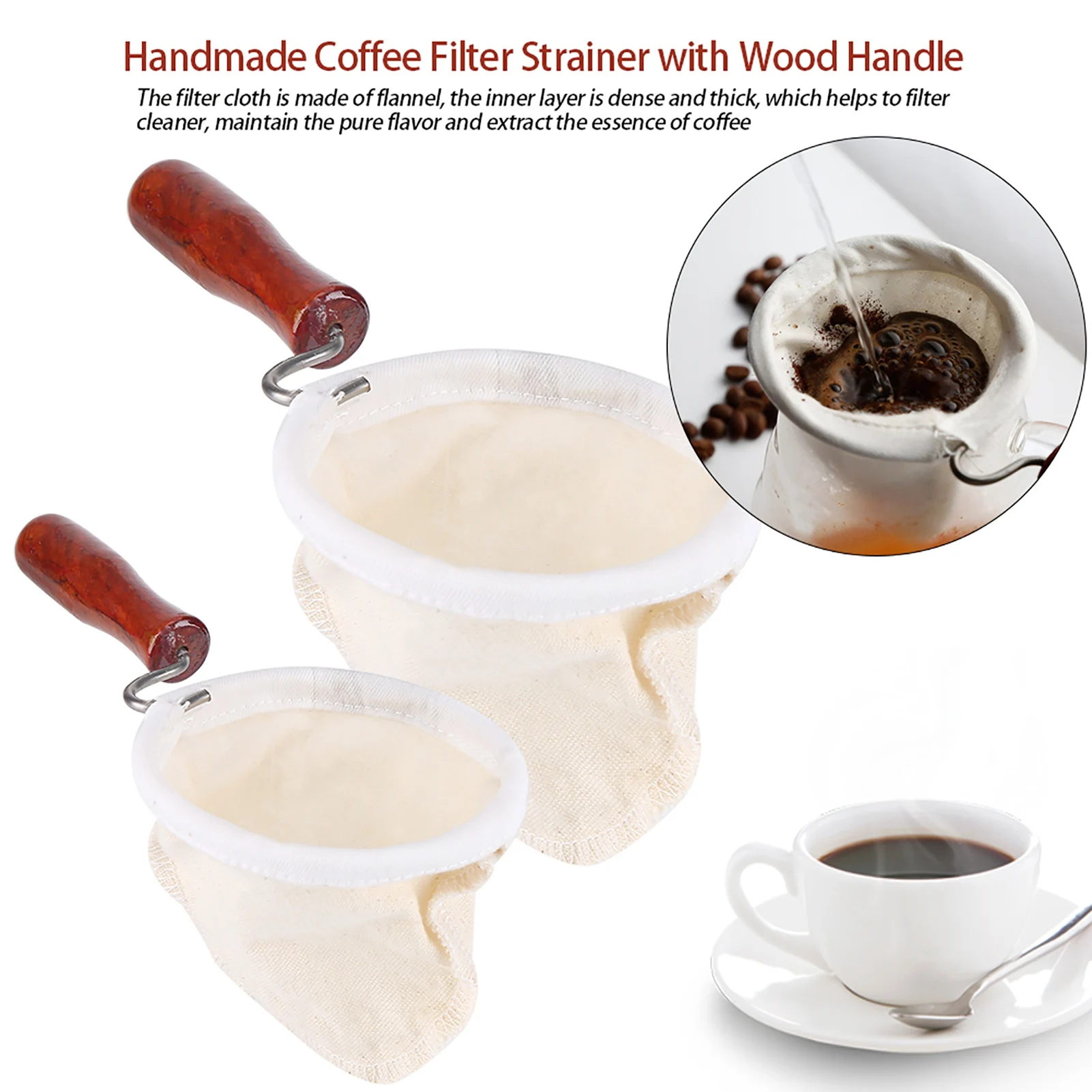Keukenzeef van stof voor oliefilters, stoffen zeef voor het filteren van sap, zeef voor het filteren van koffie uit stof met kunststof handvat, oude oliezeef voor keuken van stof (10 cm Keukenzeef van stof voor oliefilters, stoffen zeef voor het filteren van sap, zeef voor het filteren van koffie uit stof met kunststof handvat, oude oliezeef voor keuken van stof (10 cm