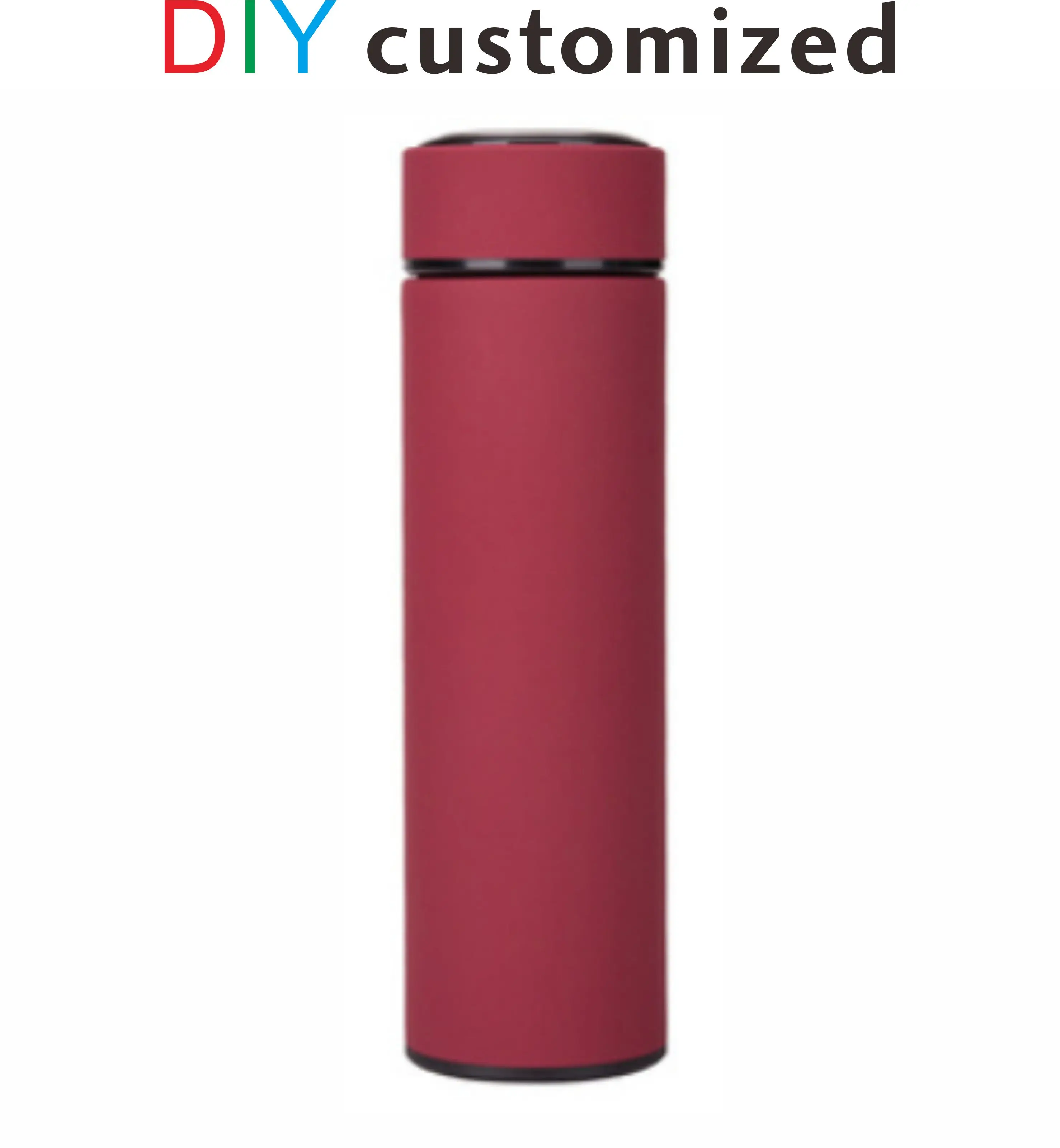 Stainless Steel Thermos Bottle 500ML Soft Touch Thermos DIY Customize UV Print Company Name Car Travel Vacuum flasks Steel Double Wall Thermal Bottle