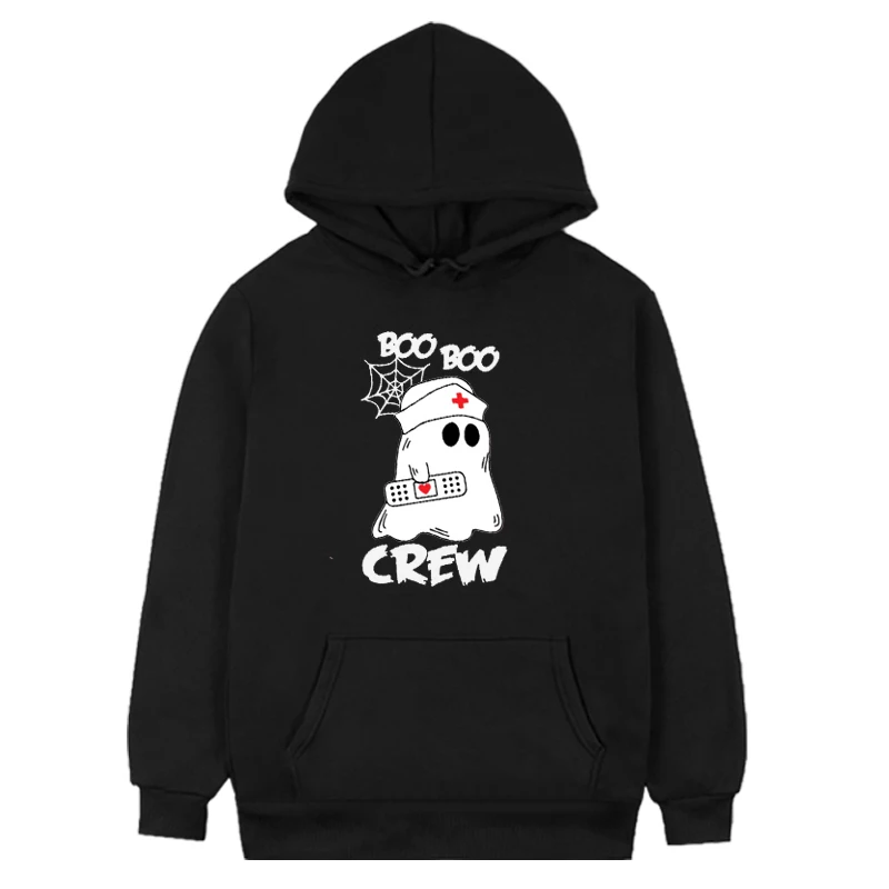 Boo Hoodies Women Cute Halloween Sweatshirt Halloween Nurse Clothes Funny Halloween Sweatshirts