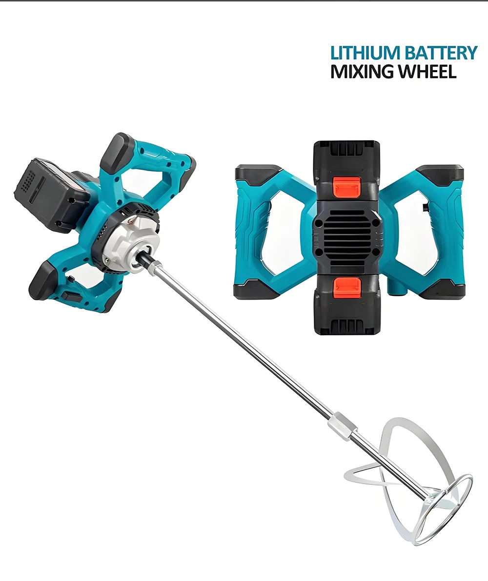 Electric Concrete Mixer Battery Powered Cordless Mixer Portable Dual Battery Mor