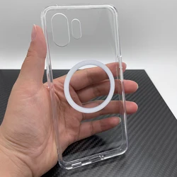 Ultra Slim Shockproof Magnetic Case - Hard Back with Soft TPU Frame, Anti - Scratch Protective Shell - Nothing Phone (1) (Magnetic  Clear)