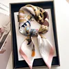 New Fashion Cat Print Satin Square Silk Scarf for Women Hand Bag Wrist Wraps Lady Scarves Shawl Neckerchief Foulard Luxury 1