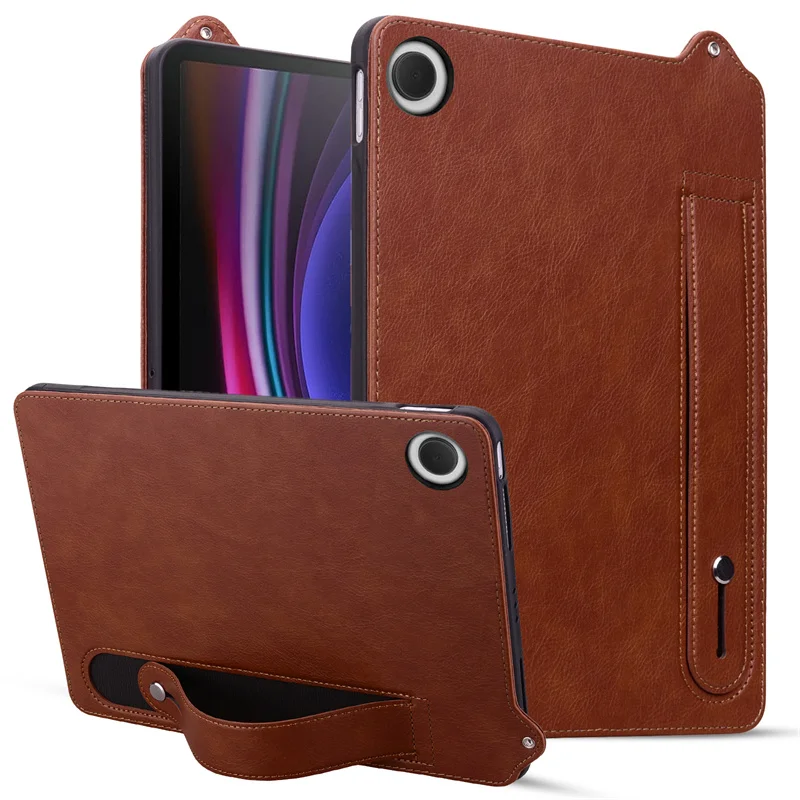 Premium PU Leather Stand Case with Hand Strap