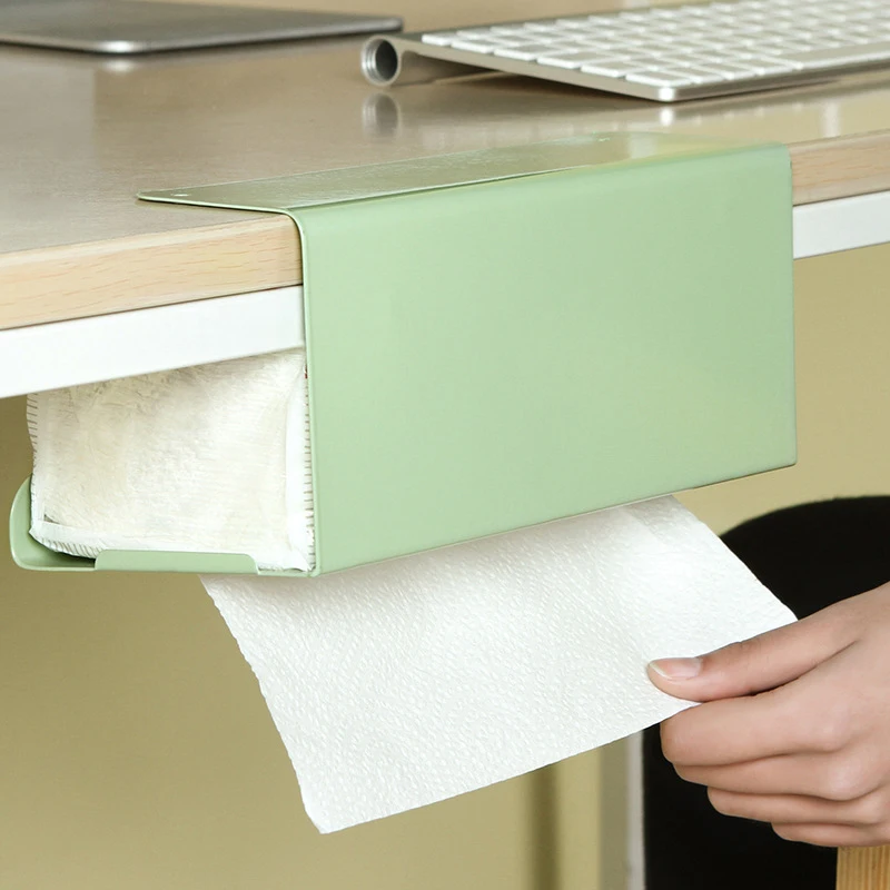 Tissue Box Under Cabinet Paper Towel Holder Multi-functional Iron Strong load-bearing Paper Towel Rack Desk Kitchen Accessories