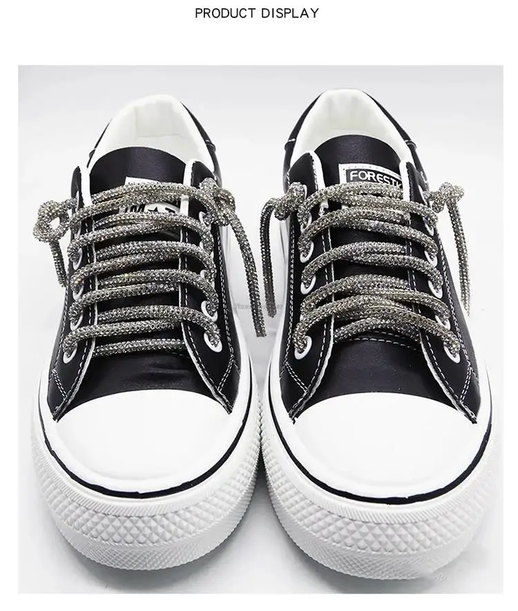 1 Stücke Luxus Strass Schnürsenkel Regenbogen Diamant Schnürsenkel Sneakers Schnürsenkel Schuhe Runde Schnürsenkel 100/120/140/160 CM DIY Saiten – Detail 2