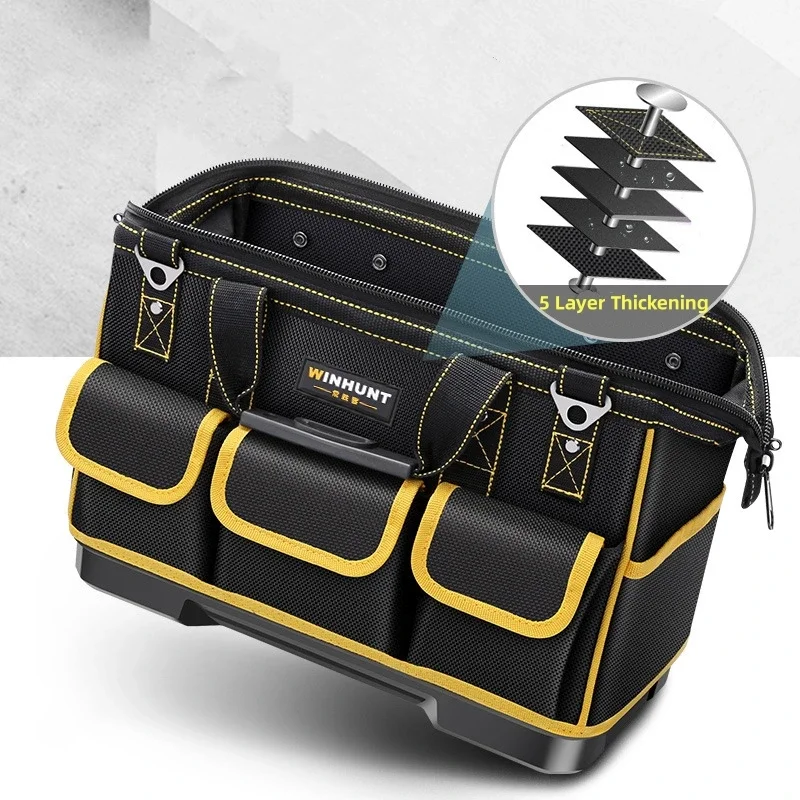 Large Capacity 23 Inch Oxford Cloth Professional Maintenance Reinforced Electrician Square Working Tool Bag Storage Toolkit