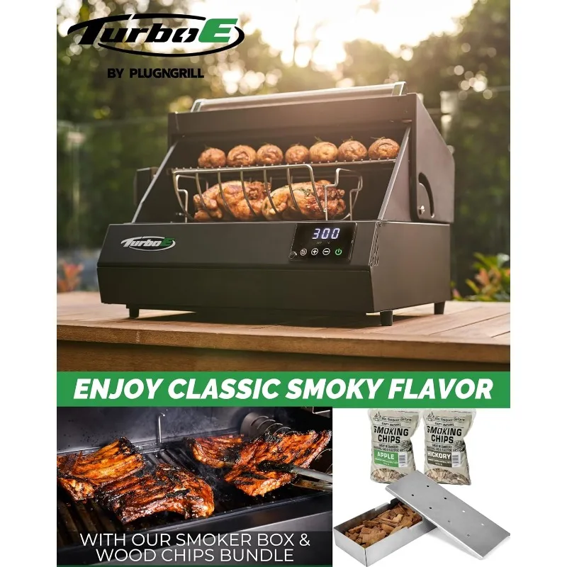 Outdoor Electric Grill , 1700W - 24-Inch Smart BBQ Grill with Probe & Digital Display for Precise Cooking & Searing 6