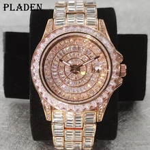 

Hip Hop Bling Mens Watches 18K Luxury Waterproof Full Square Diamond Watch Automatic Date Sport Luminous AAA Clocks Dropshipping