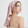 100% Mulberry Silk Sleep Cap for Long Hair Bonnet with Soft Elastic Band for Woman Hair Care 1
