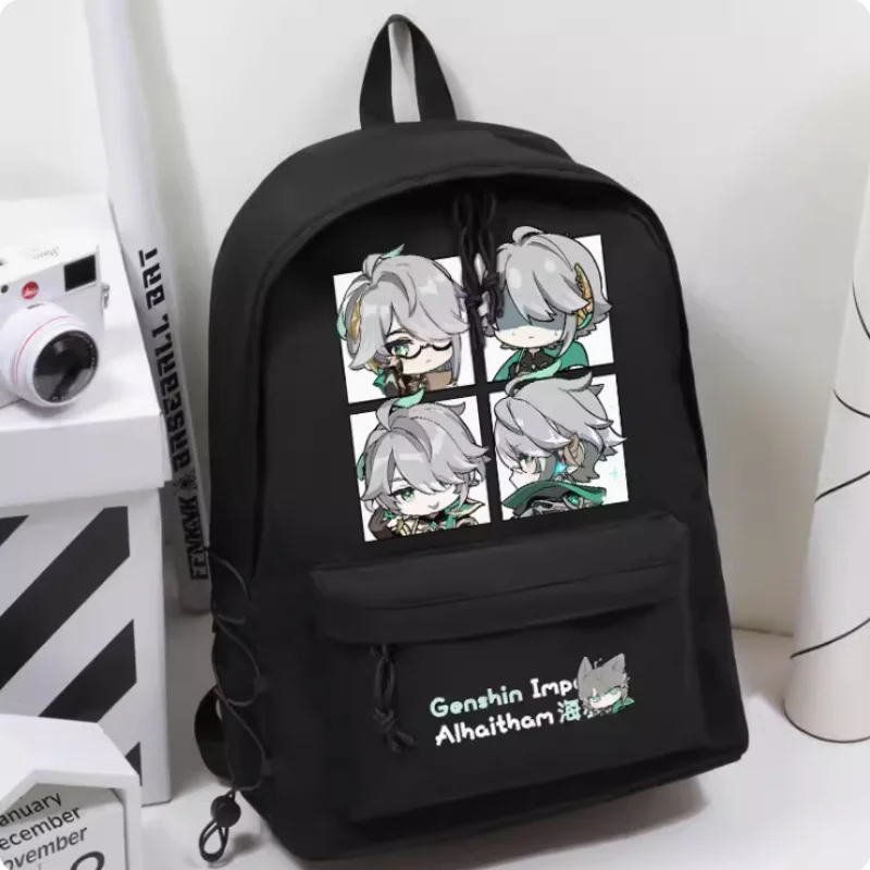 Anime Genshin Impact Alhaitham Cartoon Bag Women Man Fashion Leisure Teenagers Student Backpack Handbag B201