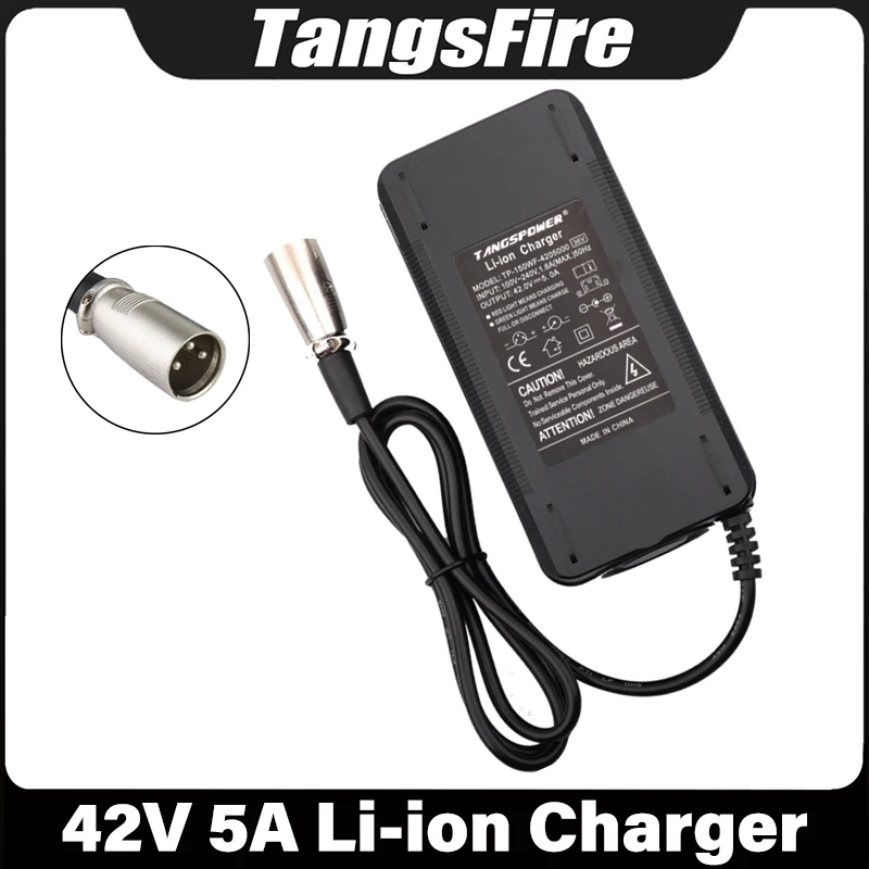 Battery Charger Output 42V 5A Lithium for 36V Electric Bicycle Li-ion Battery Pack XLR Connector