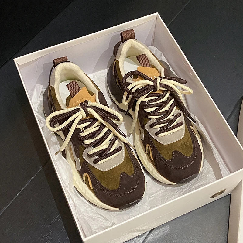 Luxury Designer Fashion Color Block Sneakers Women's Casual Thick Sole Increased Comfortable Women's Shoes Zapatillas De Deporte - Image 4