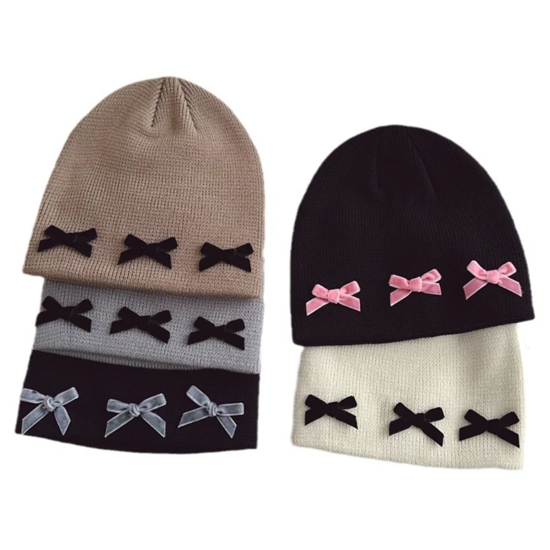 

Bowknot Baby Bonnet Newborn Baby Infant Beanie Crochet Knitted Hat