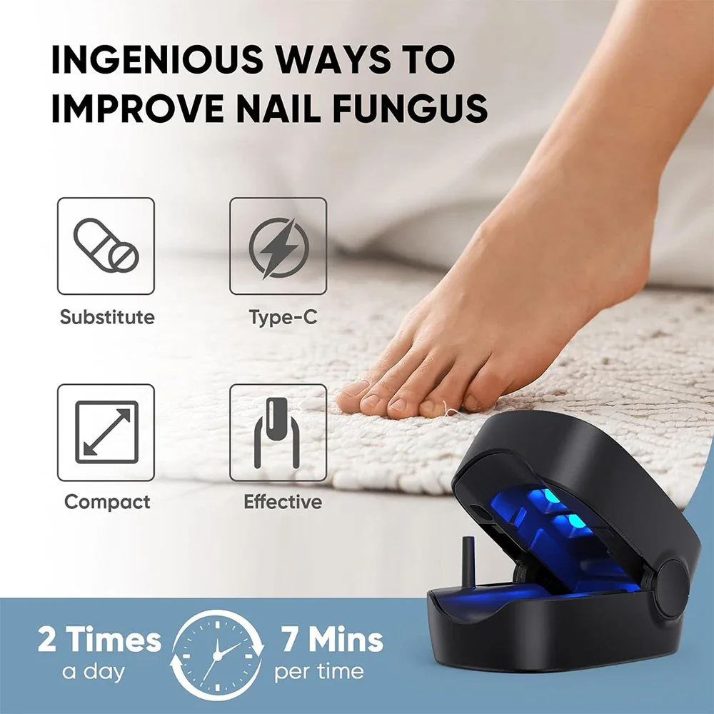 Nail Fungus Laser Treatment Device for Cleaning Onychomycosis Digital Display 905nm Infrared Light 470nm Blue Light Nail Salon nail fungus remover,personal health care,laser therapy pen