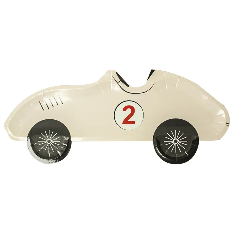 Racing Car Disposable Tableware Set - Boys Birthday Party Supplies – Cartoon Car Shaped Plates & Décor