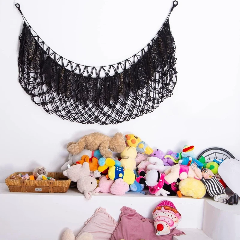 

1 Piece Large Stuffed Animal Hammock Hammock Plushies Net Stuff Toy Organizer Polyester Boho Macrame Toy