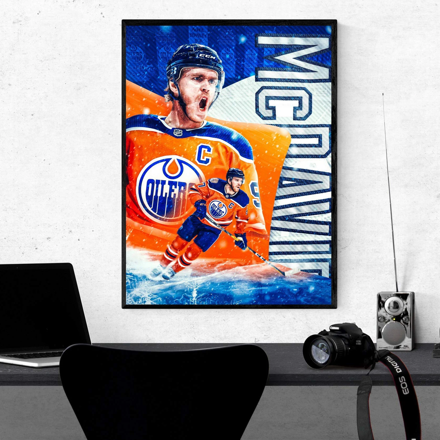 Connor Mcdavid Edmonton Oilers Abstract Art 12 T-Shirt