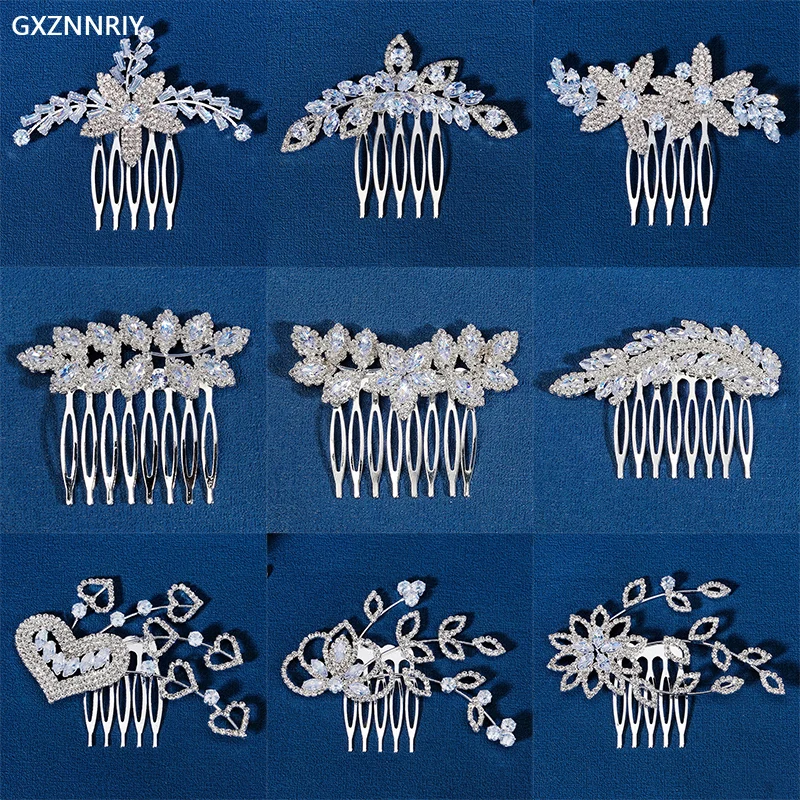 

Fashion Cubic Zirconia Hair Comb Clips for Women Bridal Wedding Hair Accessories Crystal Bride Headpiec Party Jewelry Gift