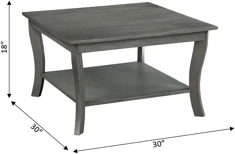 American Heritage Square Coffee Table, Wirebrush Dark Gray 3