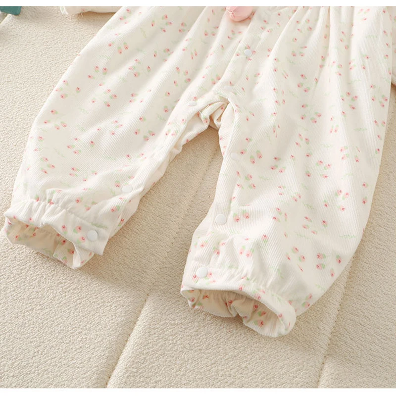 Light Baby Tulip Romper Spring Autumn Long Sleeve Jumpsuit Floral Ruffle Collar Clothes For Baby Girls, view 6