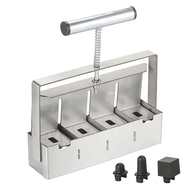 Talajblokk-Készítő 4 Lyukak Nagy Teherbírású 2 Hüvelykes Penész-Stop Szerszám Talajblokkoló Kényelmes Fogantyúval Palántával