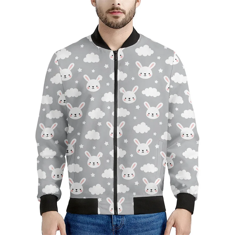 thumbnail image 1 of Chaqueta con cremallera con estampado de nubes blancas de dibujos animados para hombre, sudaderas casuales de manga larga con estampado 3D de cielo, chaquetas para niños, abrigos, blusas de calle, 1 of 5