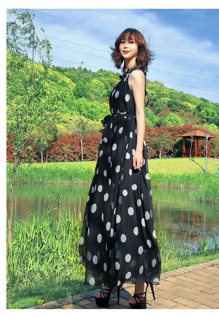 Korean Beach Dress Maxi Dress Vintage Fruit Print Dress Summer Floral Print  Korean